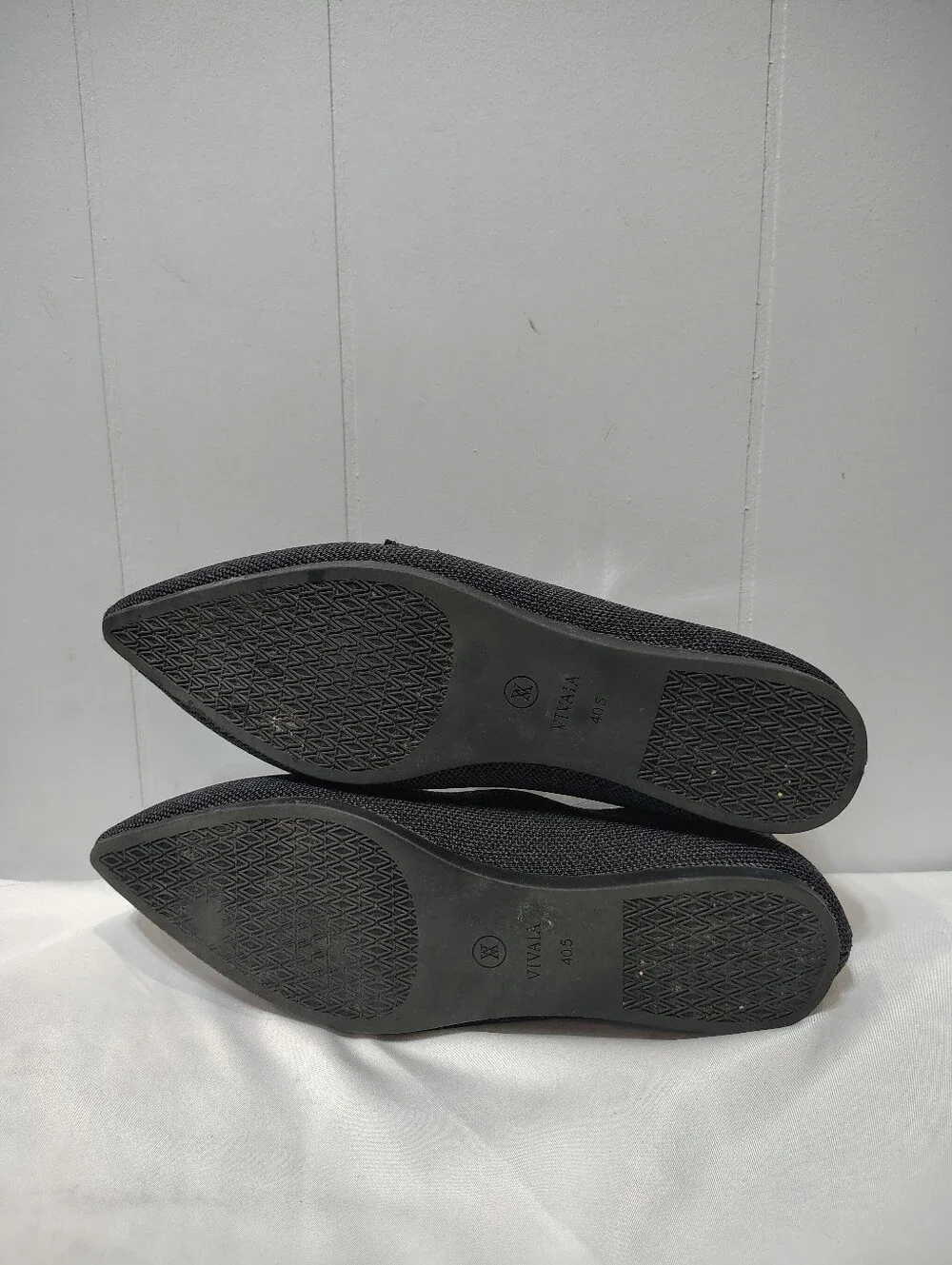 VIVAIA Amelia 2.0 Charcoal Pointed Toe Loafer Knit Flats 40.5 9/9.5